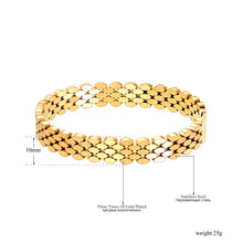 Load image into Gallery viewer, 316L Stainless Steel Carving Hollow Geometry Bracelet Bangle for Women Waterproof 18K Gold Color Jewelry Браслет B23107
