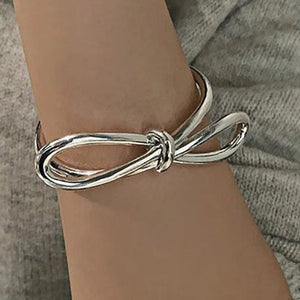 Summer New Silver Color Bowknot Bracelet for Women INS Fashion Creative Birthday Party Jewelry Gifts Wholesale