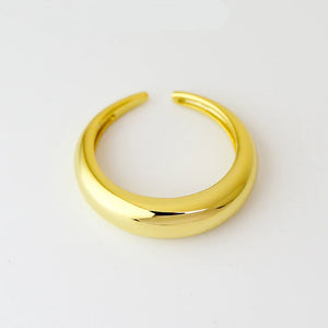 2020 Gold Color Silver Color Metal Minimalist Glossy Wide Open Rings Geometric Finger Rings for Women Men Jewelry