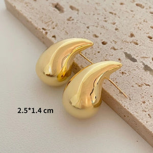 Modern Jewelry New Silver Plated Gold Color Teardrop Earrings for Women Girl Gift Hot Sale Popular Ear Accessories