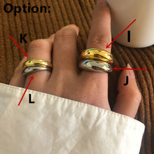Load image into Gallery viewer, 2020 Gold Color Silver Color Metal Minimalist Glossy Wide Open Rings Geometric Finger Rings for Women Men Jewelry
