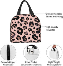Load image into Gallery viewer, Lunch Bag for Women Leopard Print Cheetah Pink Insulated Lunch Box Cooler Tote for Adult Kids Work Office School Picnic Reusable
