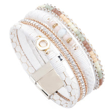 Load image into Gallery viewer, White Multi-Leather Leather Wrap Bracelet - Two-One-Fifth Co.
