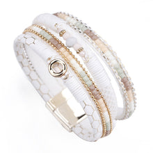 Load image into Gallery viewer, White Multi-Leather Leather Wrap Bracelet - Two-One-Fifth Co.
