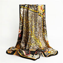 Load image into Gallery viewer, Designer Women Silk Scarf Square Chain Print - Two-One-Fifth Co.
