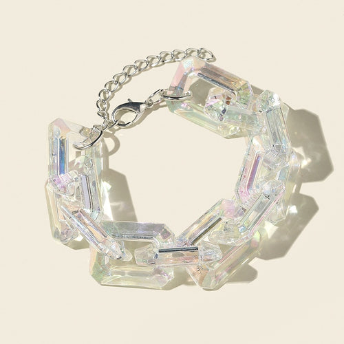 Clear Geometric Square Chain Bangle - Two-One-Fifth Co.